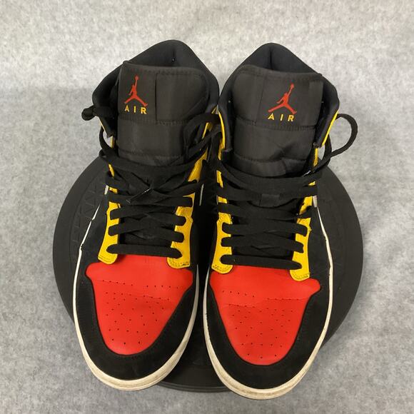 Nike Air Jordan 1 Mid Black Amarillo Orange 852542-087 Mens Size 10 - Picture 4 of 6